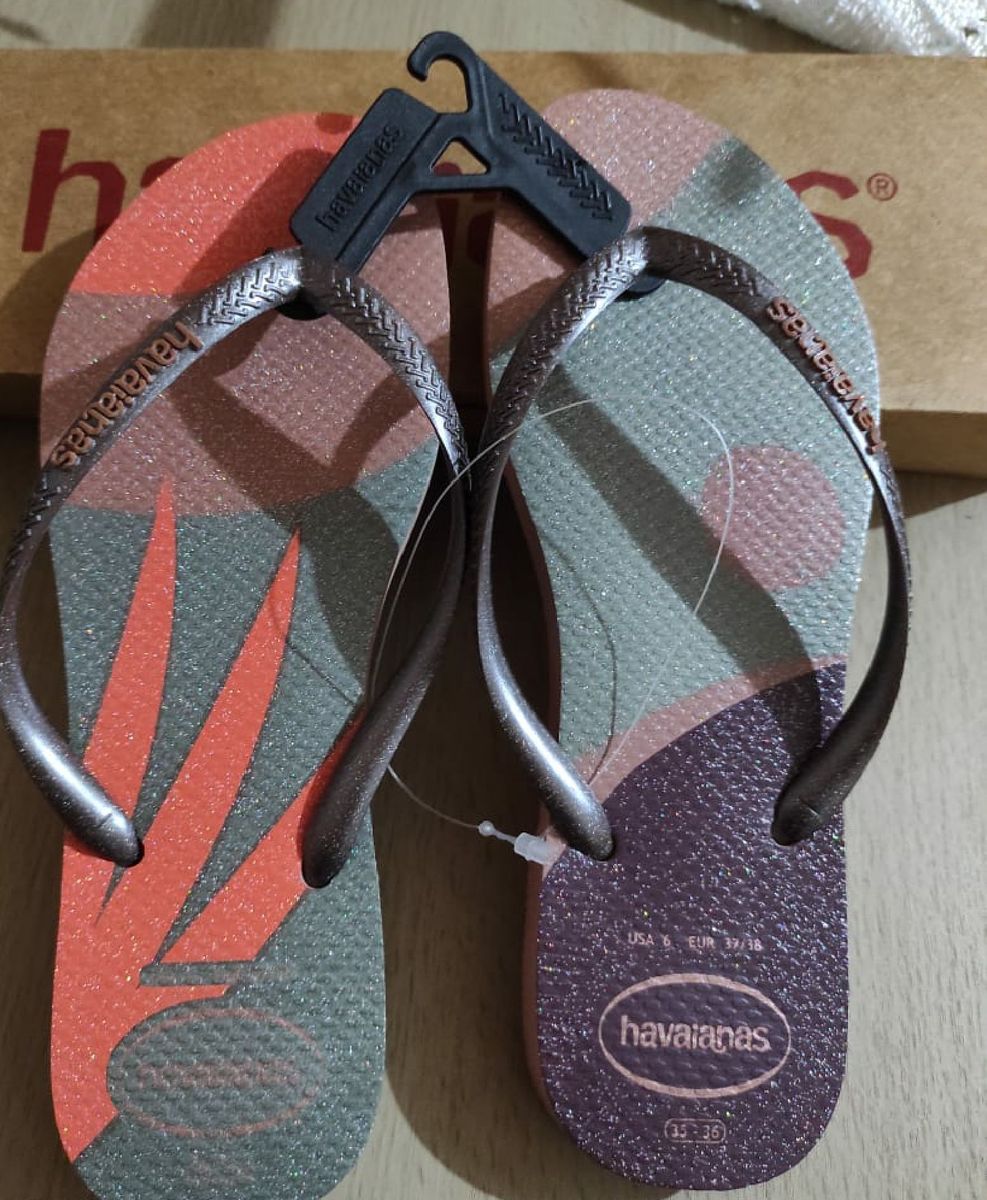 Chinelo Havaianas Slim Palette Glow Sand Lia Feminina Havaianas Nunca Usado Enjoei