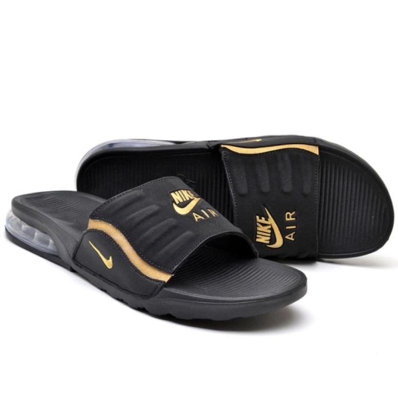 Chinelo da nike hot sale preto com dourado