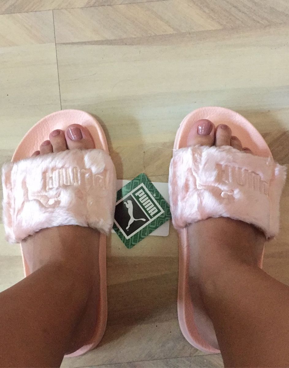 chinelo puma fenty rihanna rosa