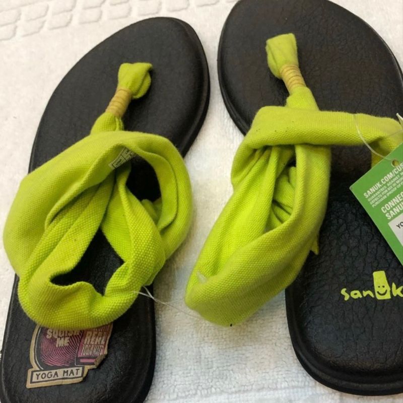 Chinelo Sandália Sanuk Yoga 39 - Tamanho 10 Eua Verde Lindo