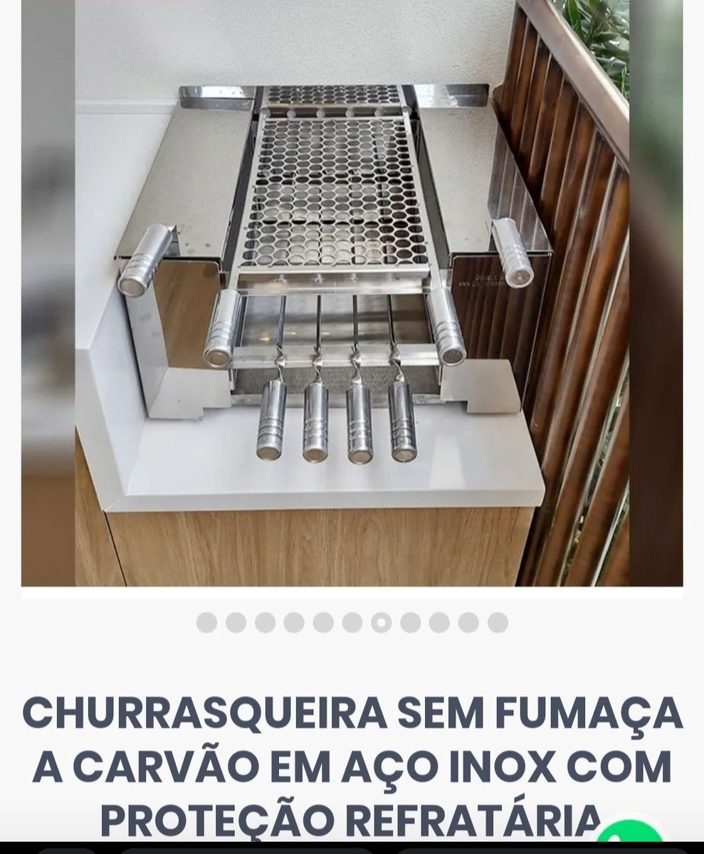 CHURRASQUEIRA ECOLÓGICA SEM FUMAÇA A CARVÃO EM AÇO INOX COM PROTEÇÃO  REFRATÁRIA - Loja do Grill