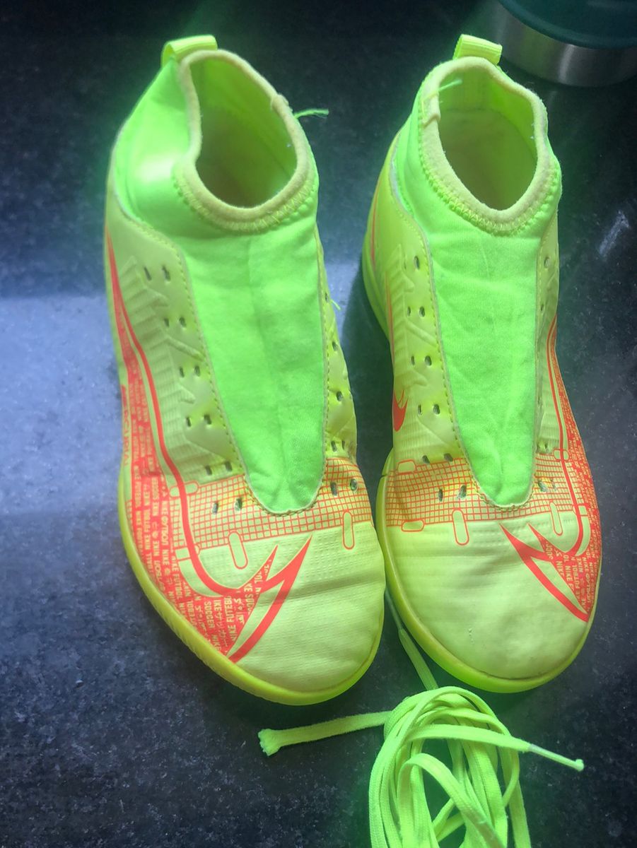 Chuteira nike mercurial verde sales limão futsal