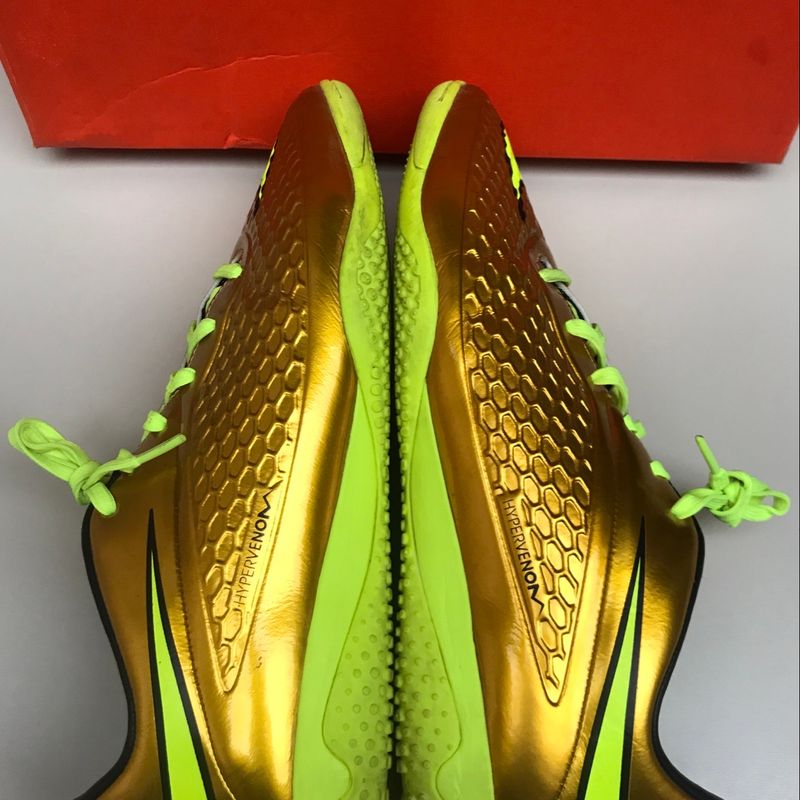 Nike hypervenom dourada clearance futsal