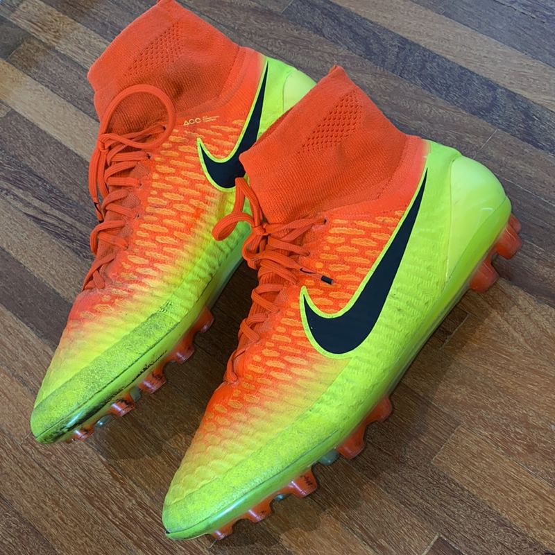 シューズ NIKE Magista Obra FG 27cm Chuteira Campo NIKE Magista Obra II FG Amarelo Laranja