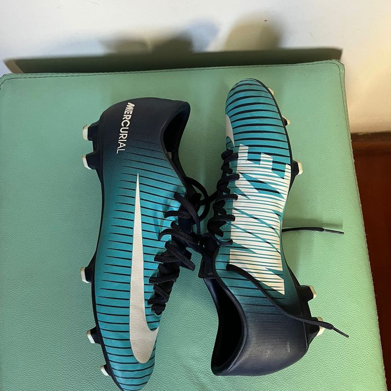 Mercurial Victory Chuteira Nike Mercurial Azul E Verde Chuteira