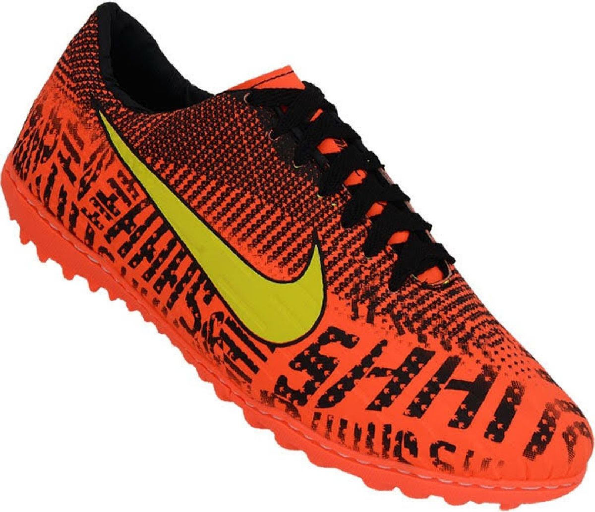 chuteira nike society laranja