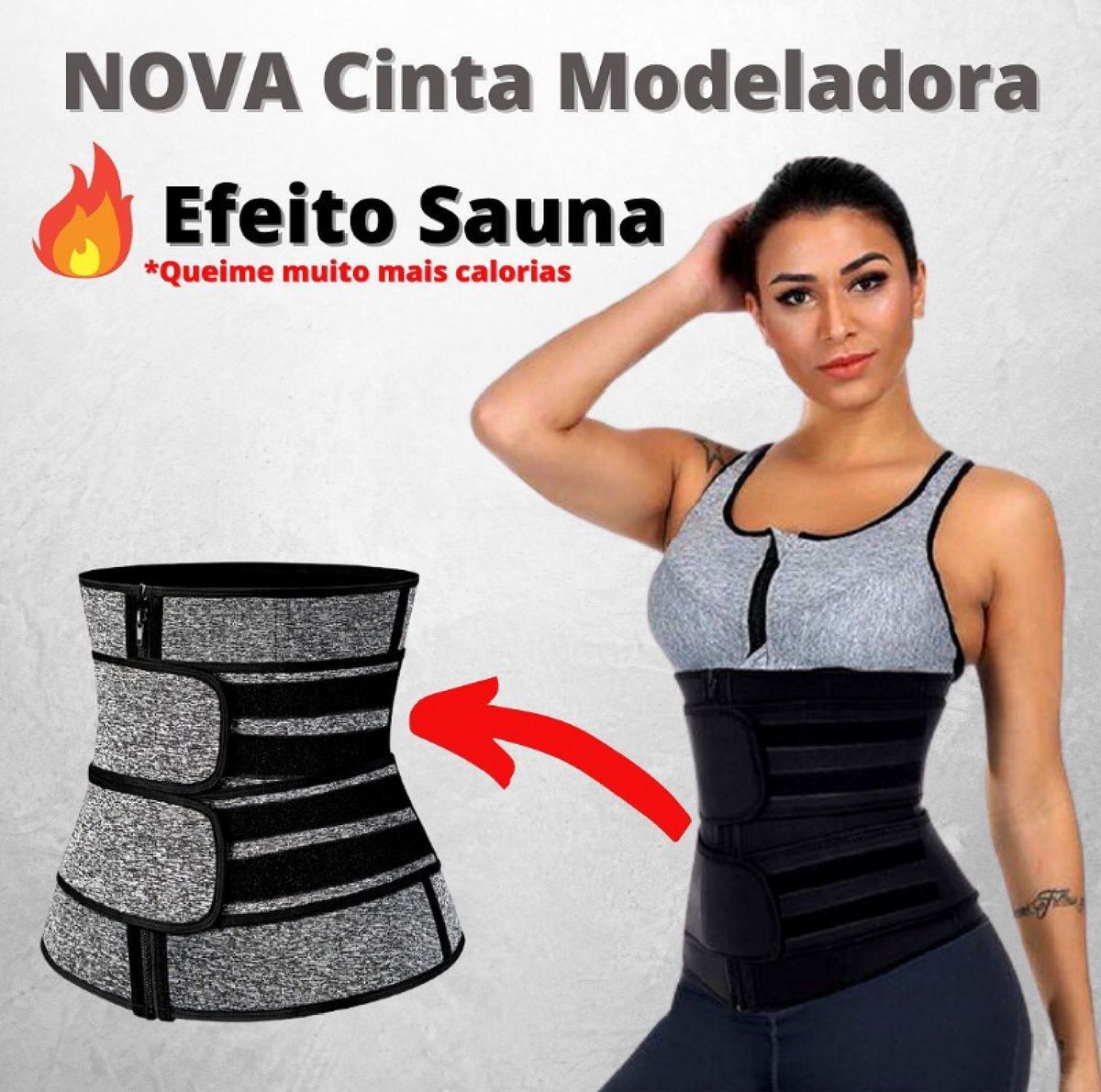 Cinta Modeladora Efeito Sauna - Slim Fitwear + Ganhe E-book Guia para