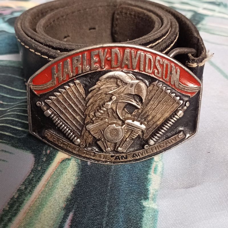 Cinto com Fivela da Harley Davidson Original de 1990 | Harley