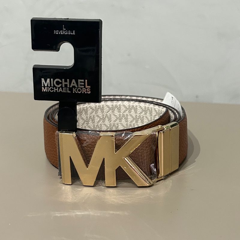 Cinto MK original Cinto Michael Kors Original Monograma Off White Feminino main image 2