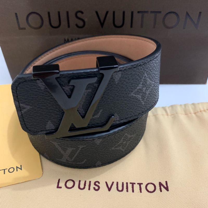 Cinto Louis Vuitton Monogram Preto Lv Feito Na França