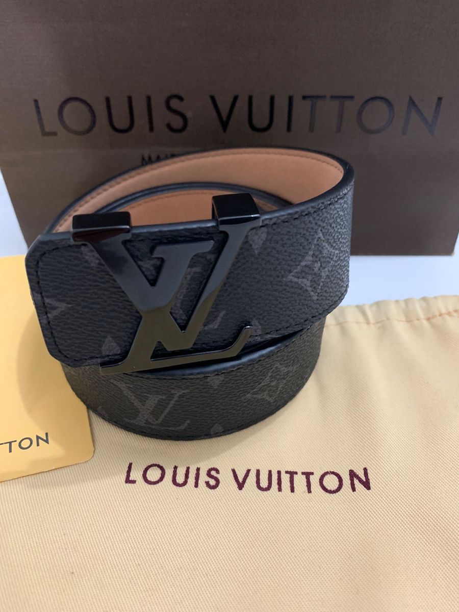 Cinto Louis Vuitton Preto Monogram Lv Cinza Feito Na França Novo sem Uso | Cinto Feminino Louis ...