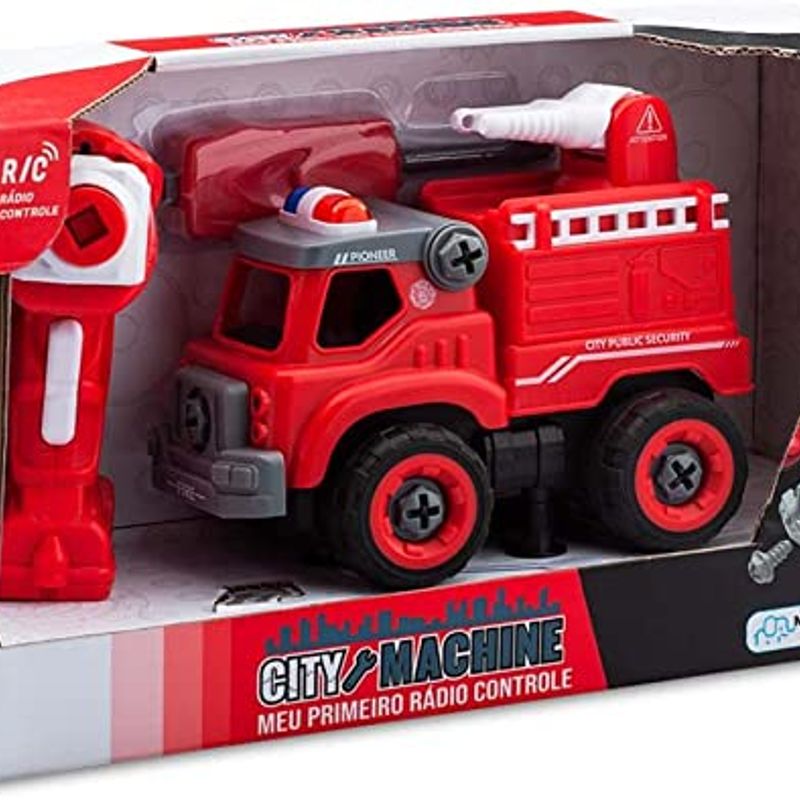 Caminhão Bombeiro 4 em 1 City Machine Vermelho – Multikids