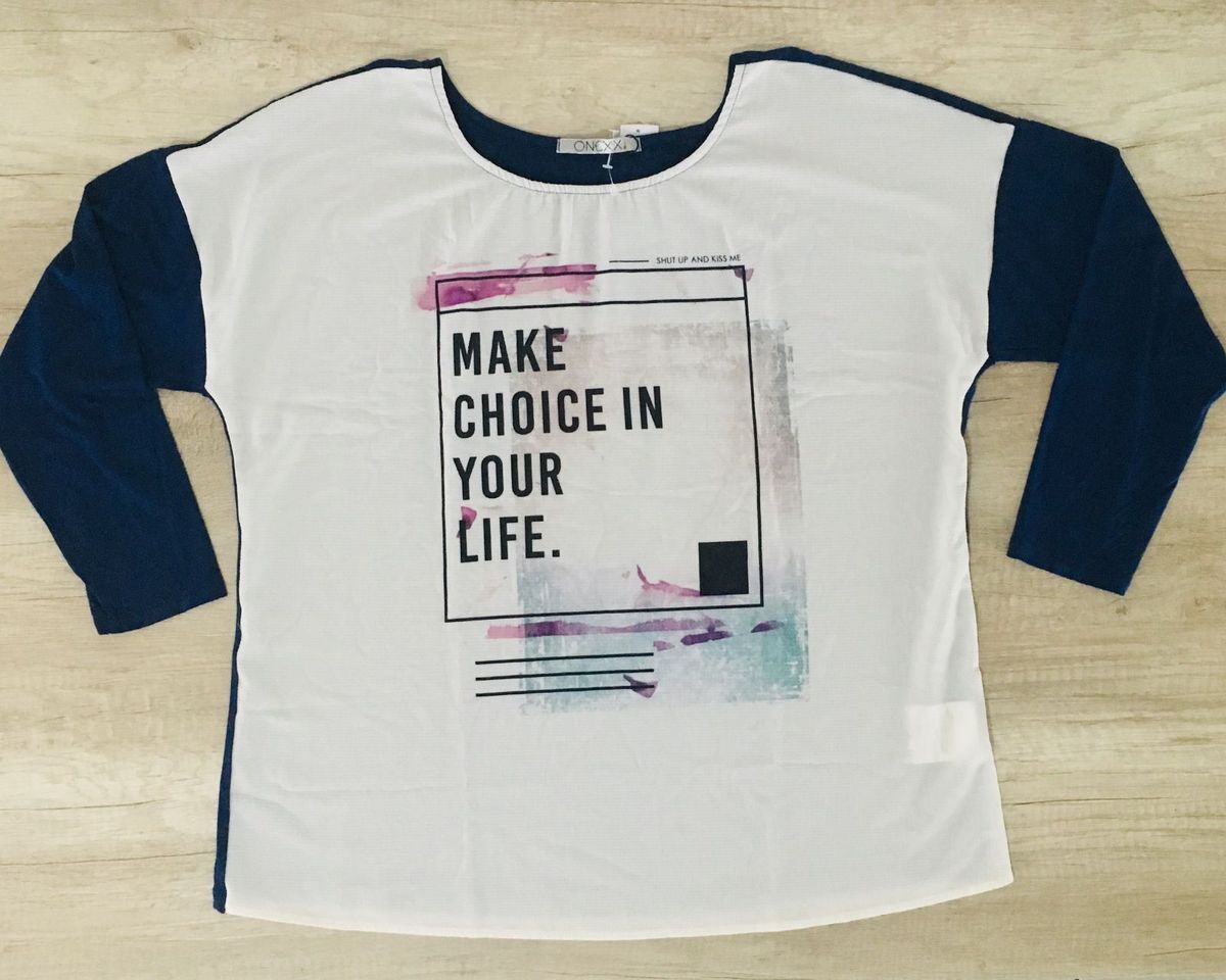 cód. - 318 - blusa manga 3/4, tam. g2 - blusas onexx