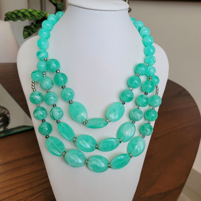 Colar Verde Claro Colar Degrade Verde Claro Misturar Com Estilo