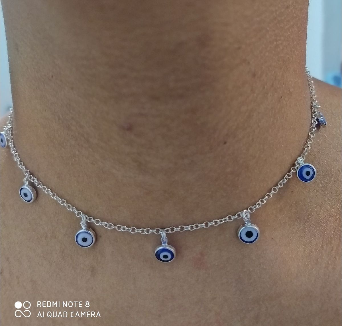 Colar de Olho Grego. Prata 925. | Jóia Feminina Prata Nunca Usado