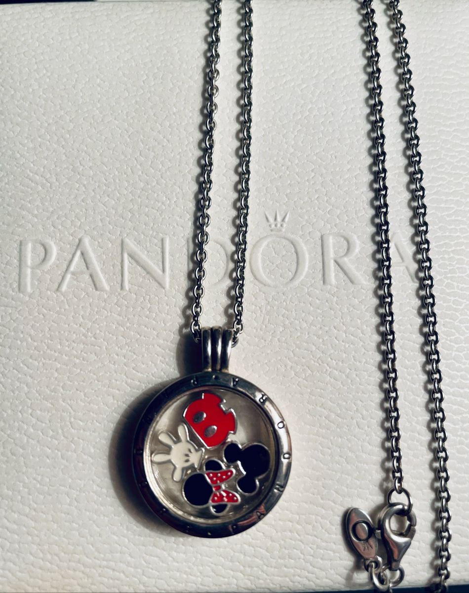 Colar Locket Pandora Original Disney | Jóia Feminina Pandora Usado ...