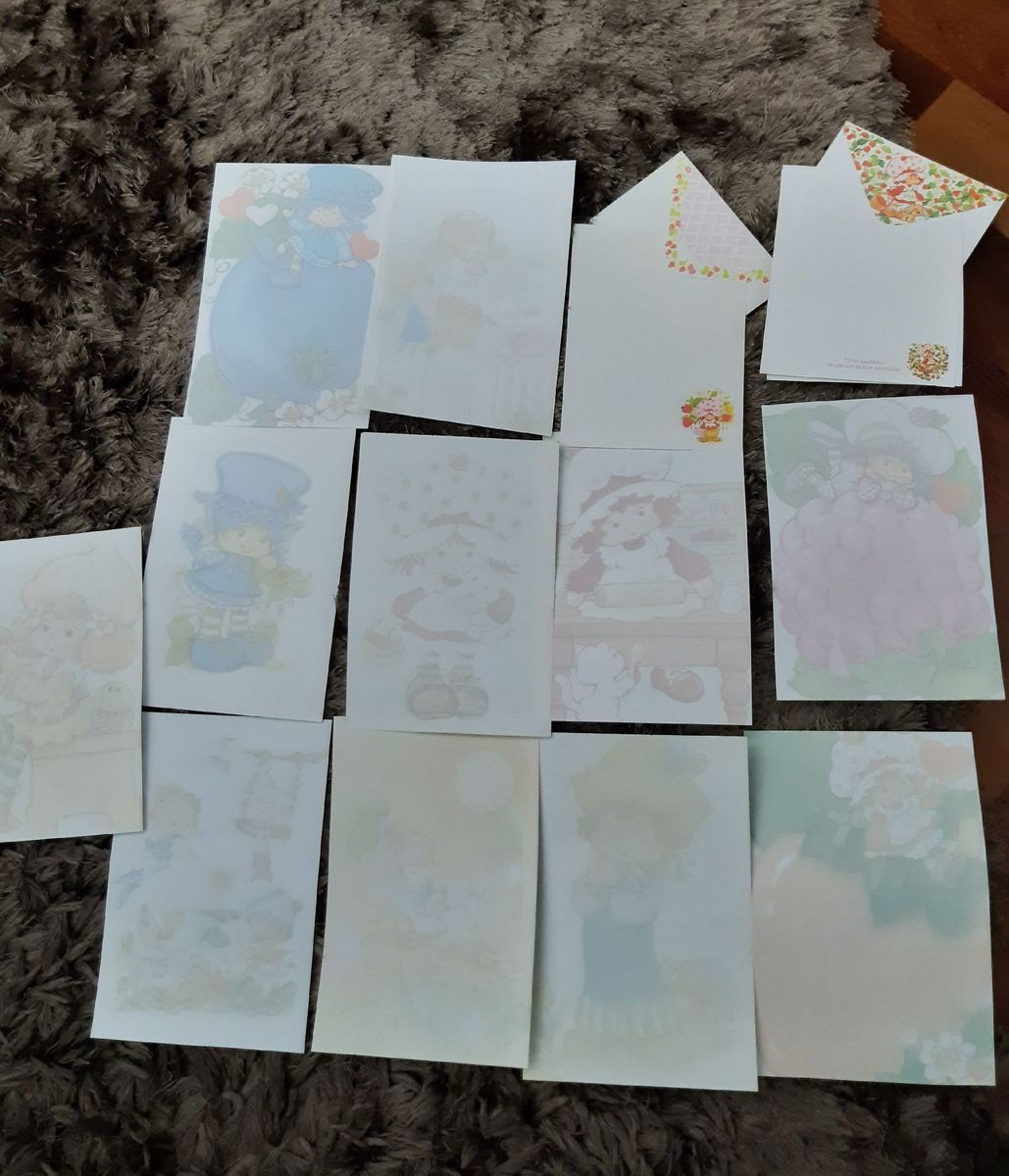 Coleção 13 Papeis De Carta Turma Da Moranguinho Anos 80 Estão