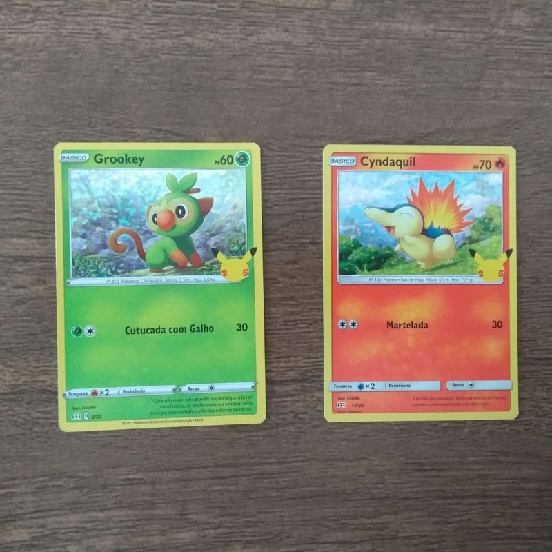 Cartas Pokémon Trading Card McDonald's Edição Especial de 25 anos de Pokémon