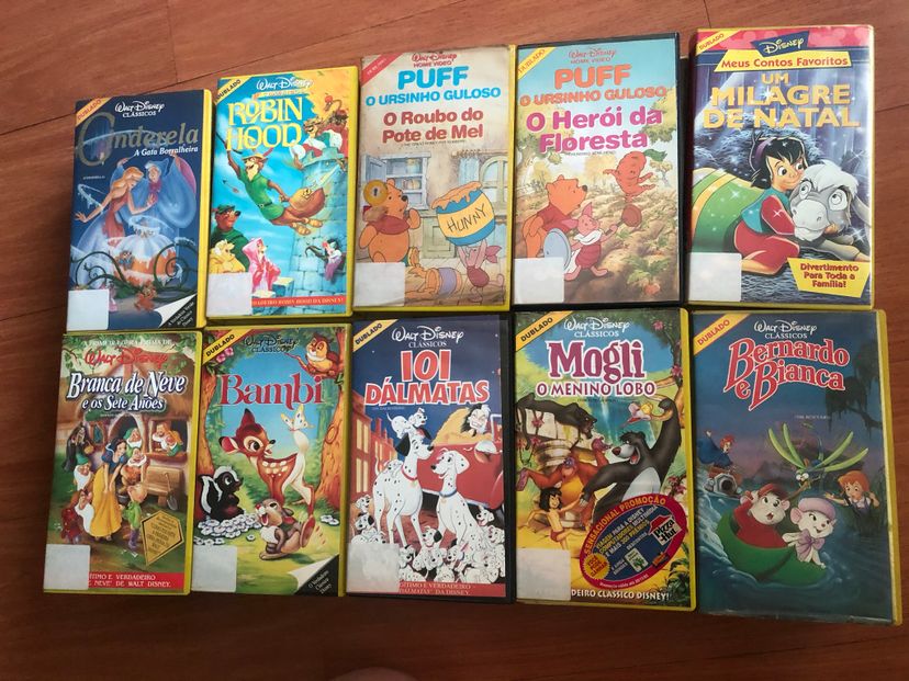 Coleção de 10 Fitas Vhs da Disney Originais e Funcionando Perfeitamente ...