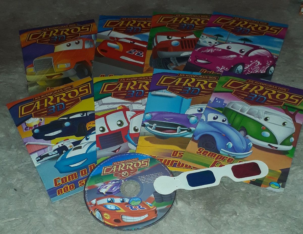 Coleção de Livros As Aventuras Dos Carros 3d Livro Vale Das Letras Usado 52004906 enjoei