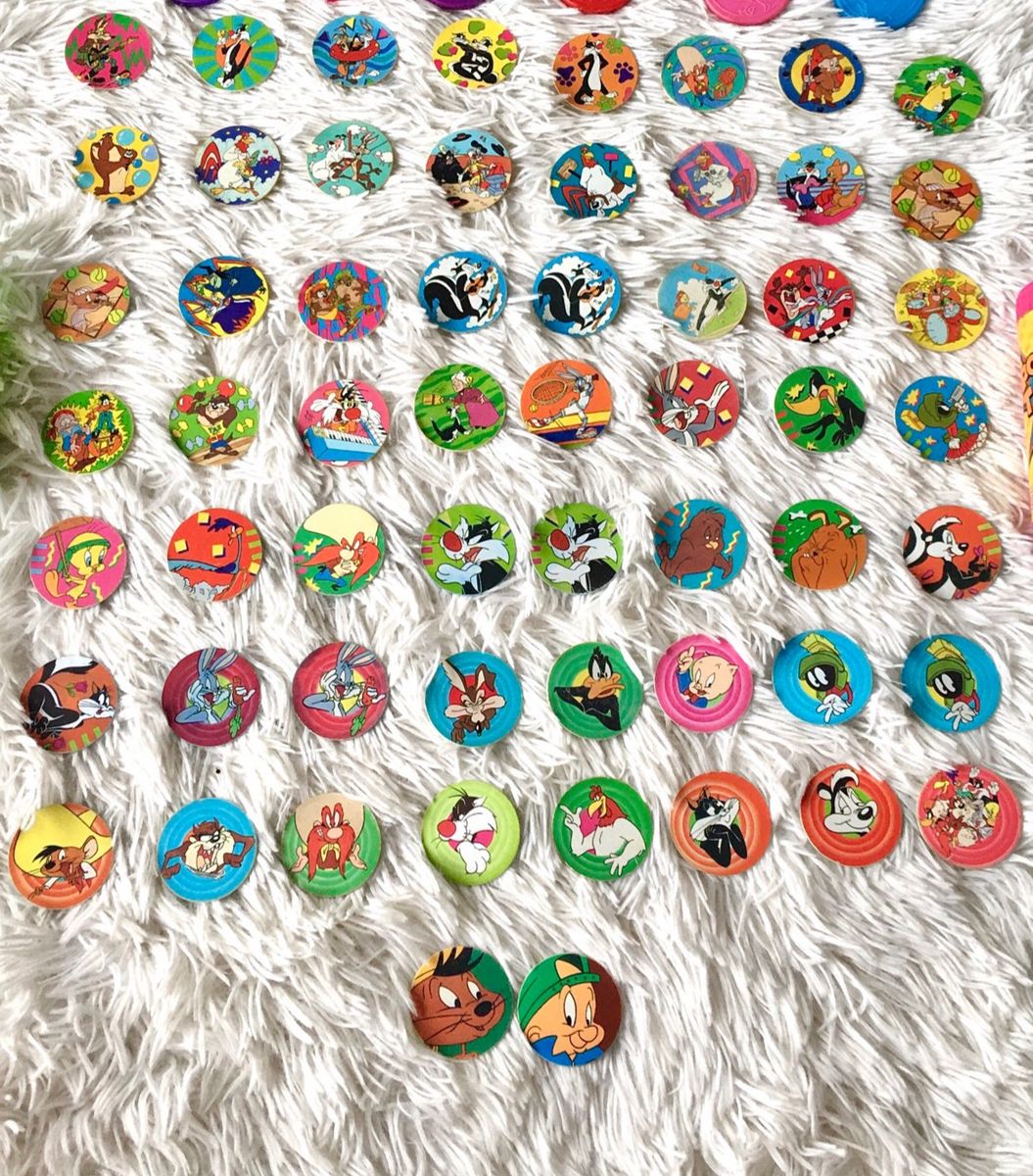 Coleção de Tazos Elma Chips Looney Tunes Anos 90 | Brinquedo Elma Chips