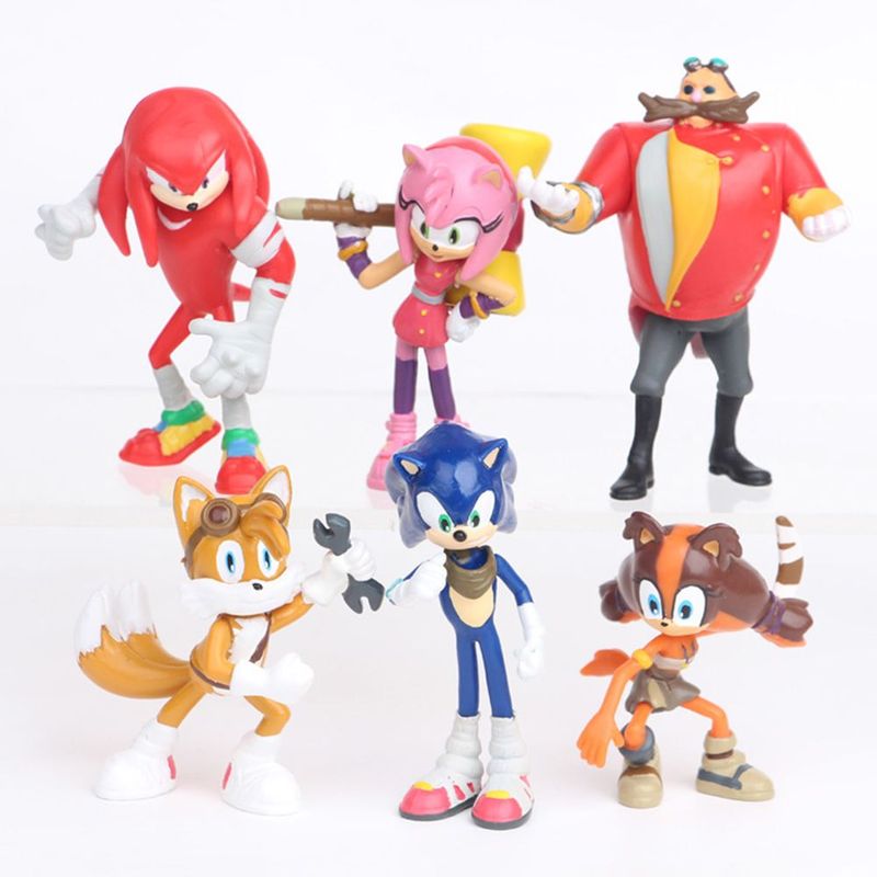 Kit 6 Bonecos Sonic e Seus Amigos Coleção Infantil - Bonecos