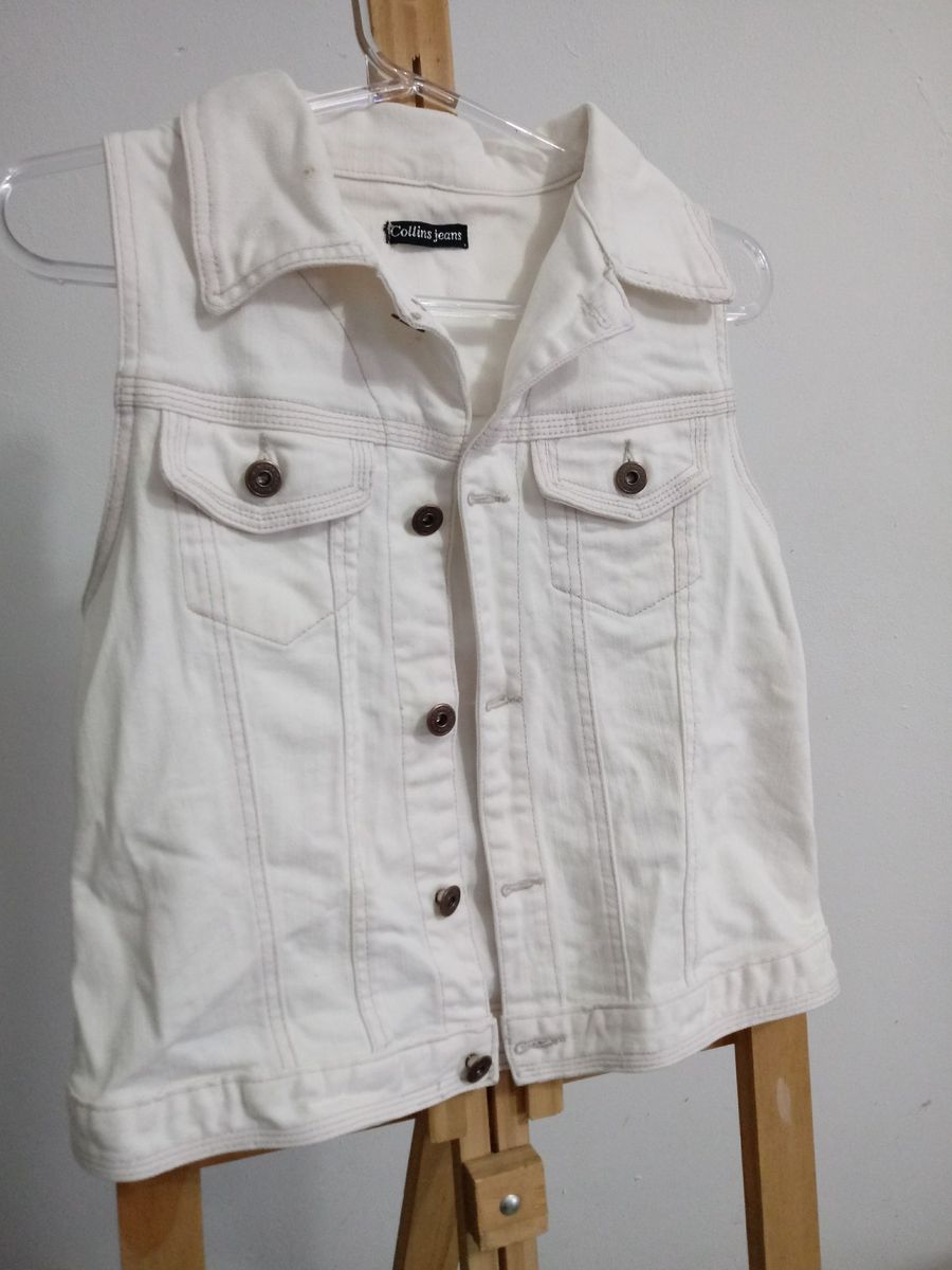 colete branco jeans