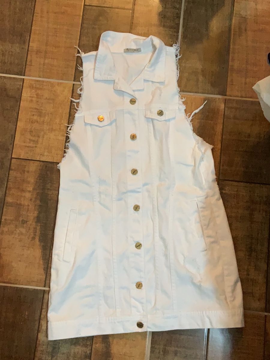 colete branco jeans