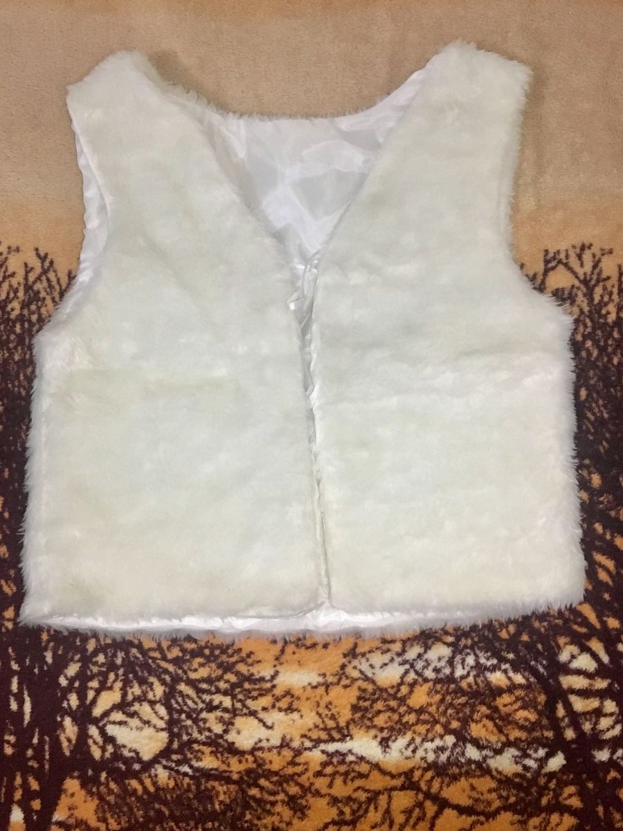 colete branco pelinho - coletes sem-marca