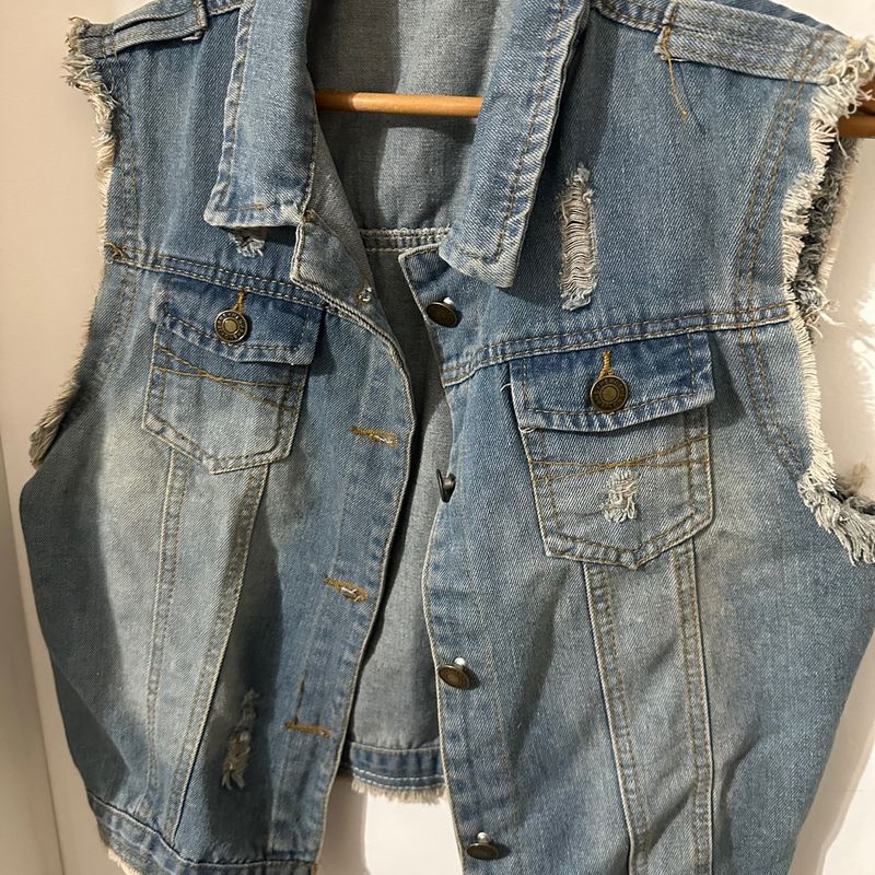 Sobretudo Jeans Vintage, Colete Feminino Rg Jeans Usado 93152999
