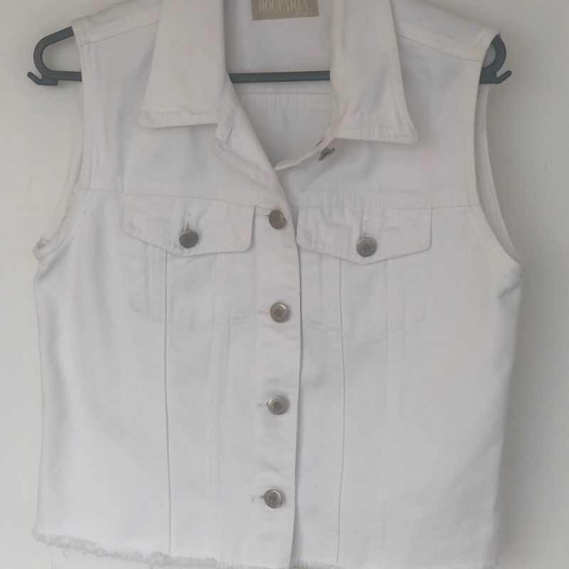 Customizar colete hot sale jeans branco