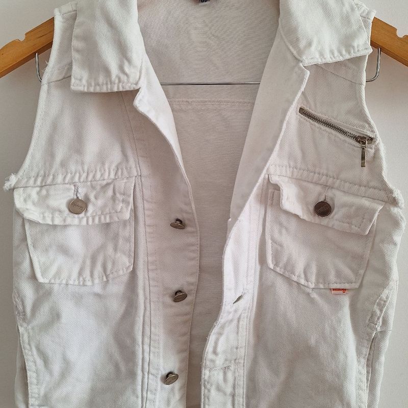 Customizar colete hot sale jeans branco