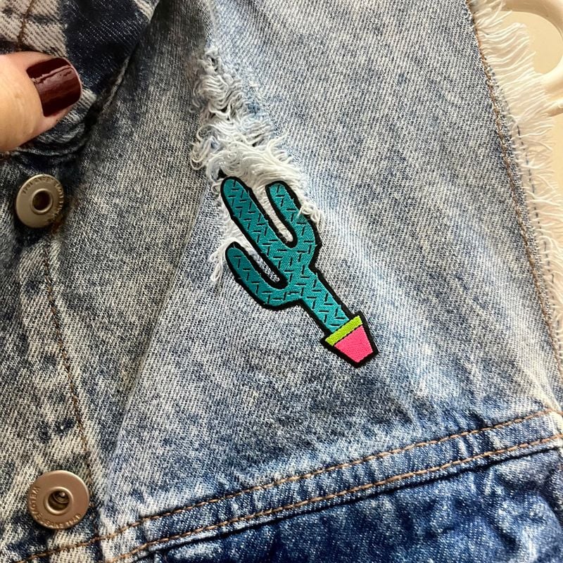 Colete jeans hot sale com patches