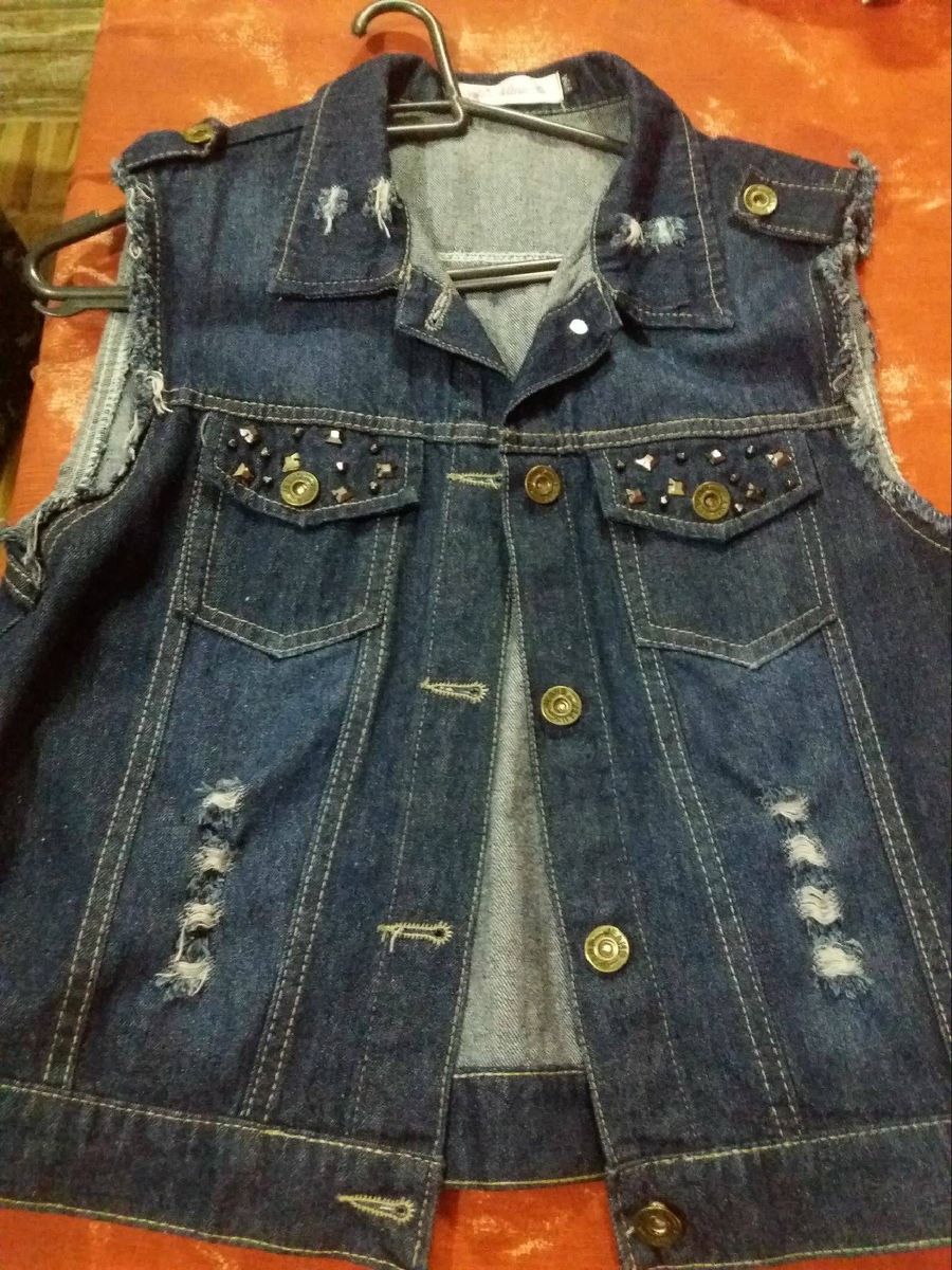 colete jeans feminino customizado