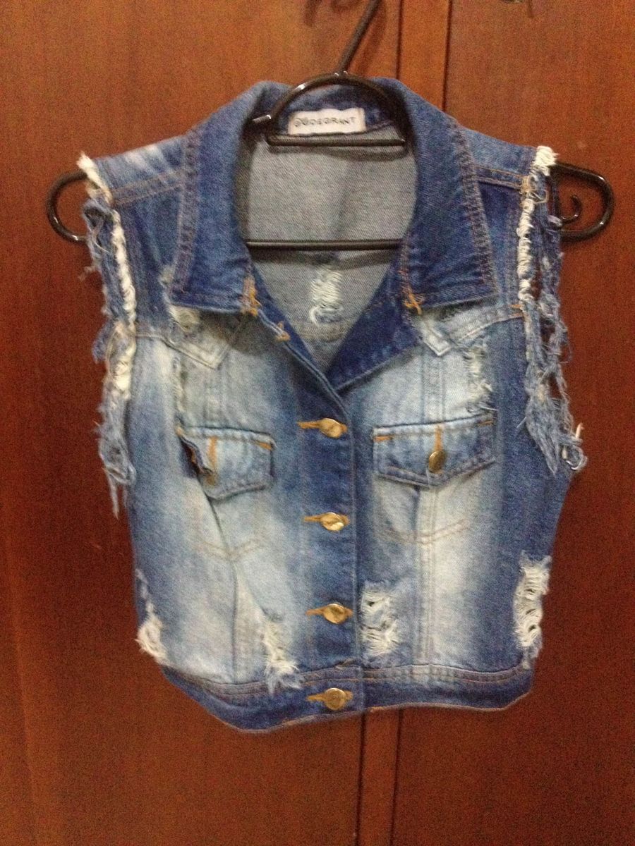 colete jeans distroyed - coletes degrant