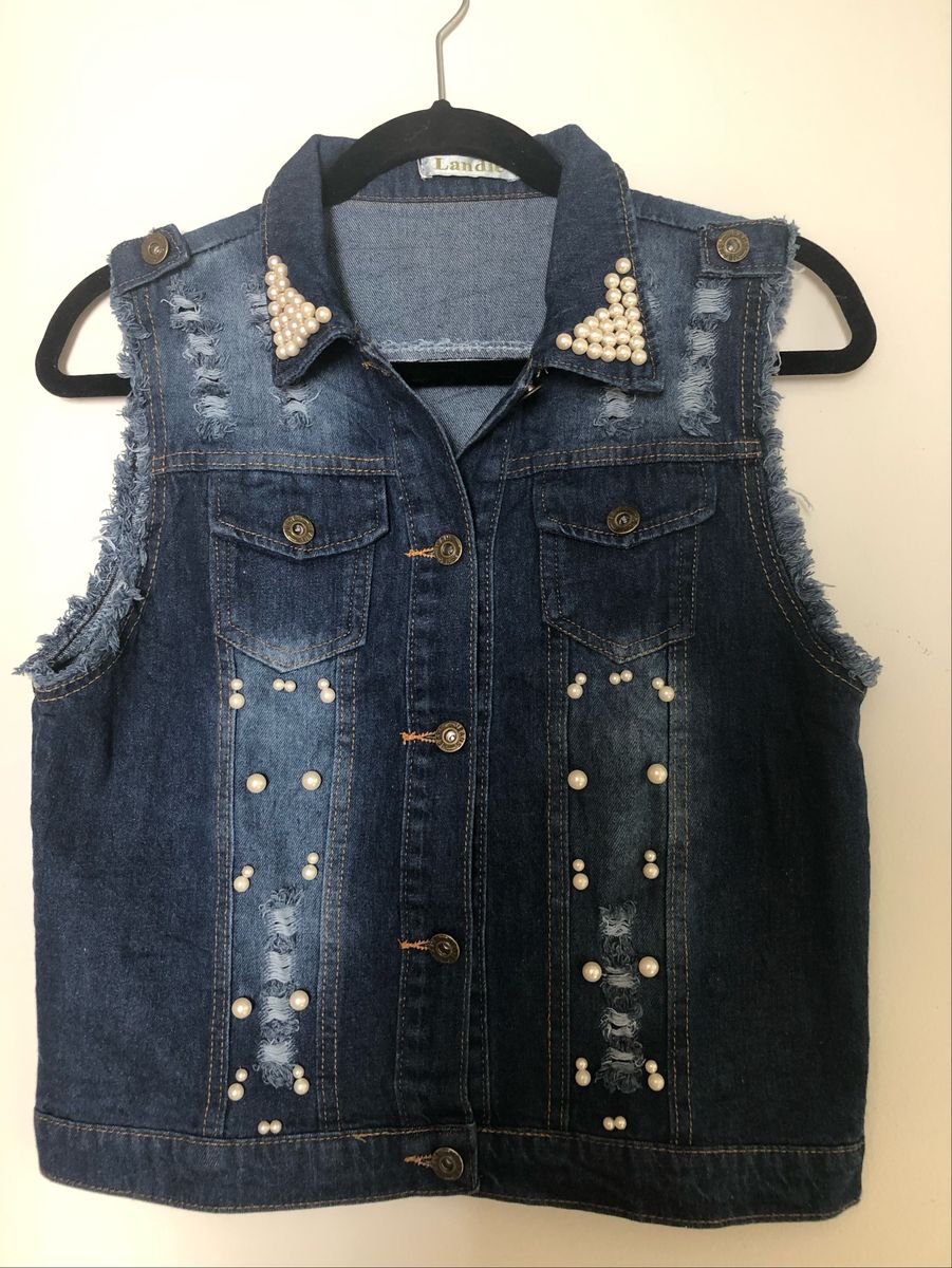 colete jeans feminino - coletes sem marca