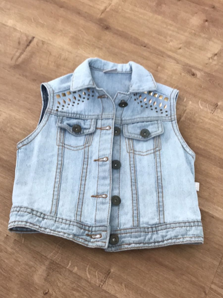 colete jeans infantil feminino