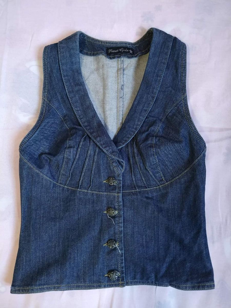 colete jeans planet girl