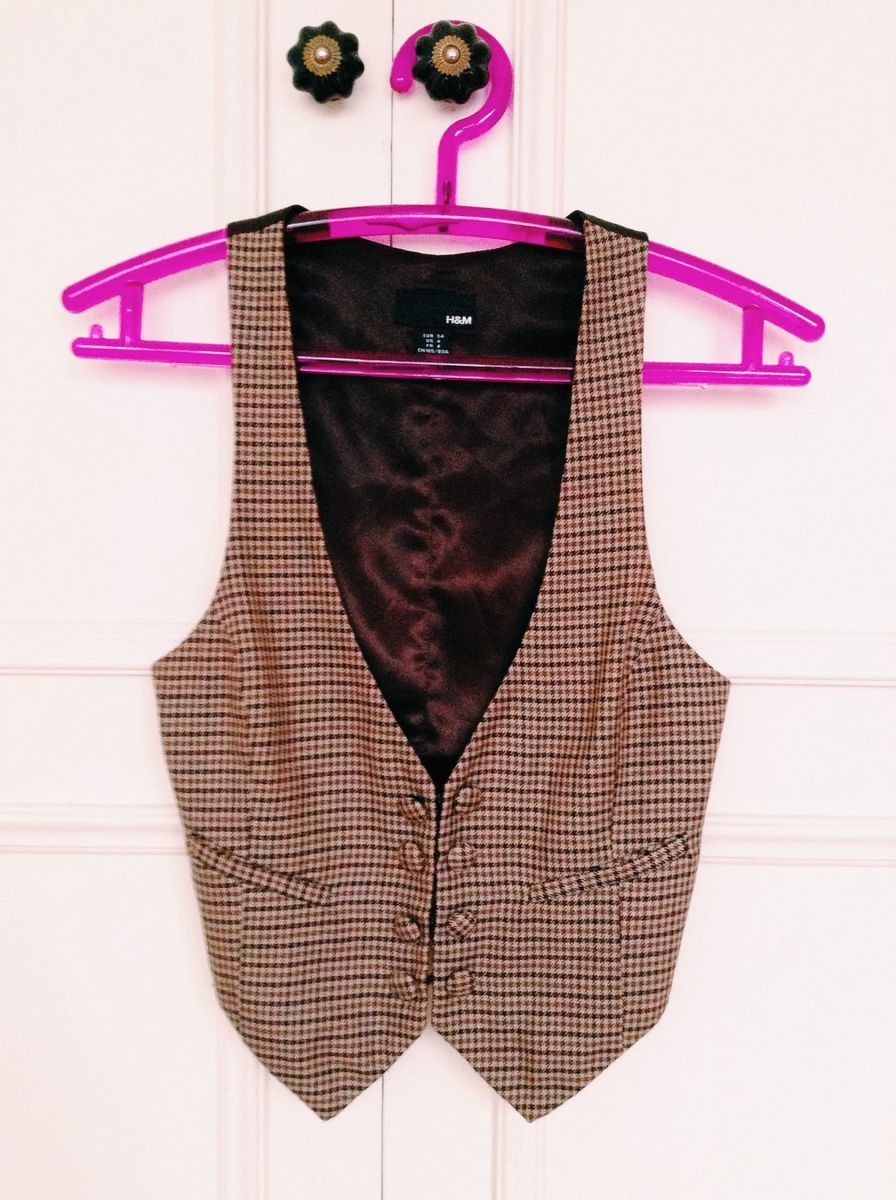 colete xadrez - casaquinhos h&m