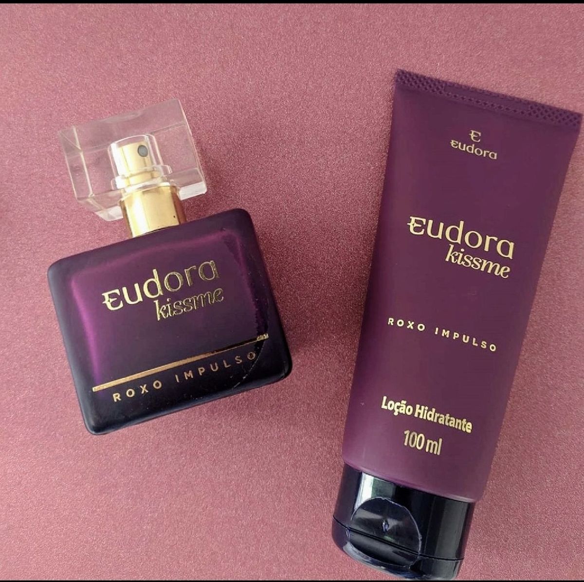 Colônia Kiss Me Roxo Impulso + Hidratante Perfume Feminino Eudora