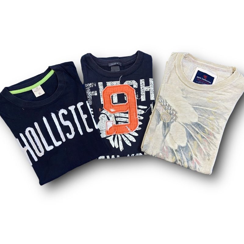 Combo de Camisetas Masculinas Hollister e Abercrombie Abercrombie Fitch Usado 91496303 enjoei