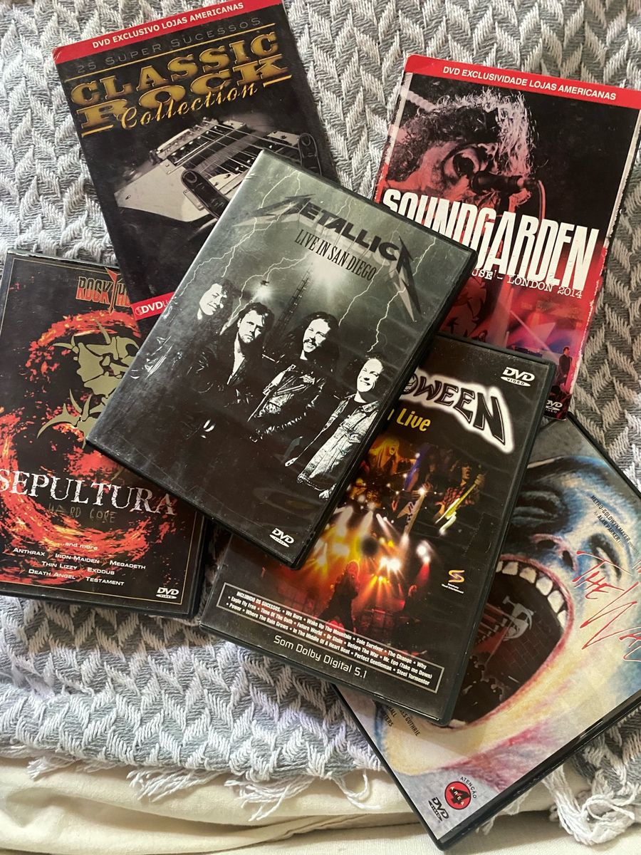 Combo Dvds Shows e Documentário: Sepultura, Metallica ,Soudgarden,Pink  Floyd,Helloween ,Classic Rock, Item de Música Dvd Usado 96843519