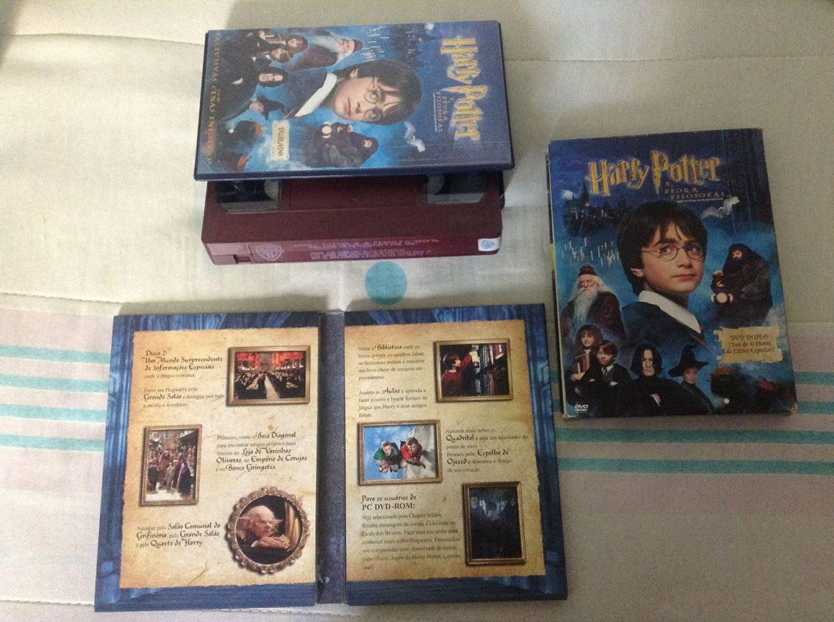 Combo Harry Potter e a Pedra Filosofal Dvd Duplo + Vhs | Filme e Série ...