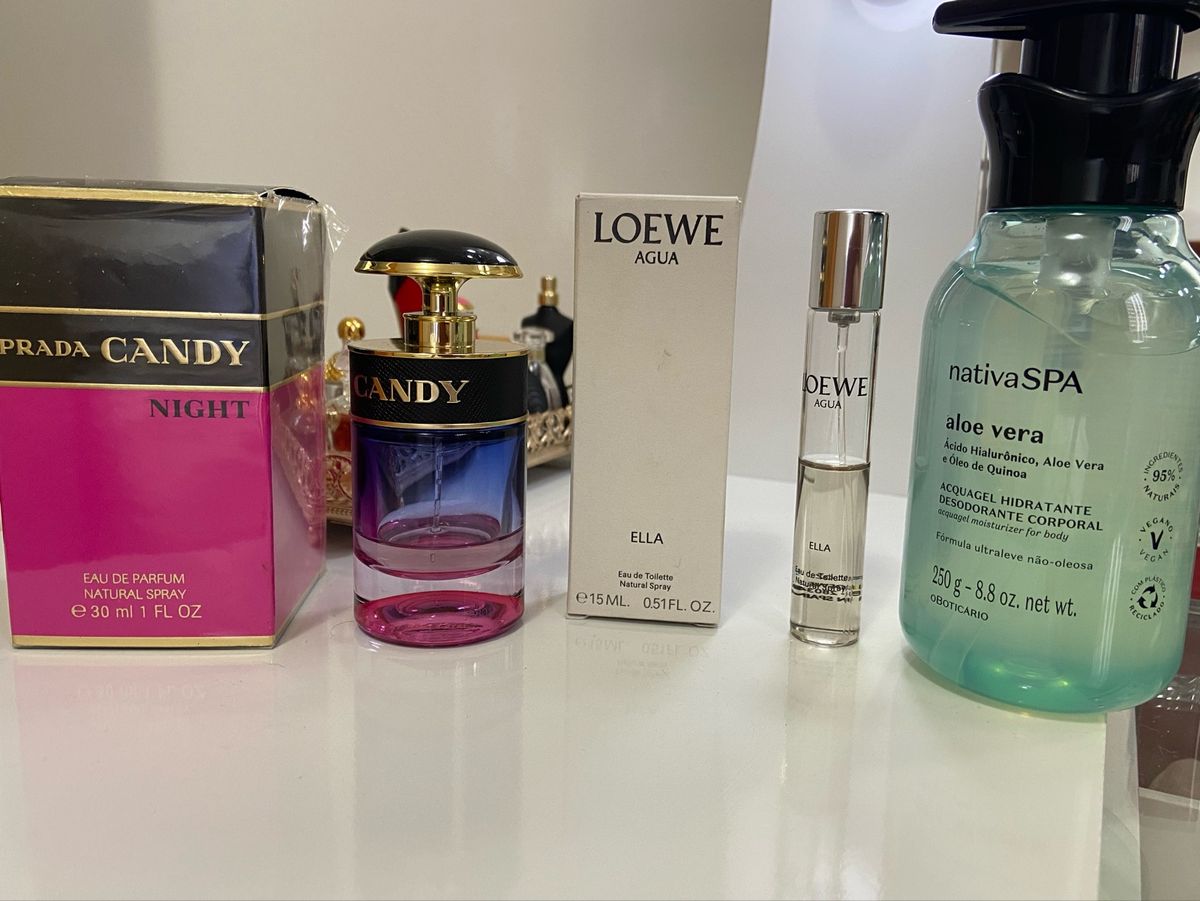 Combo Kit Prada Candy Night Água Loewe Hidratante em Gel O Boticário