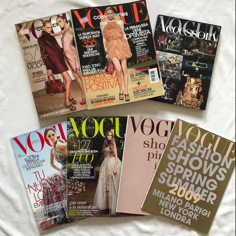 Combo Revistas Vogue Importadas, Kit com 7 Revistas, Vogue Itália