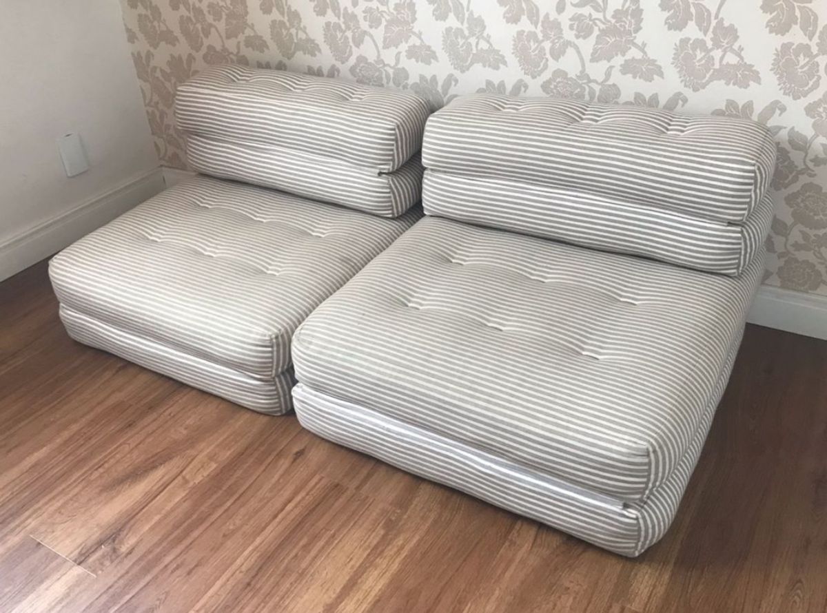 Conjunto 2 Futons Luma Sofa Poltrona Cama Sofá Futon Company Usado