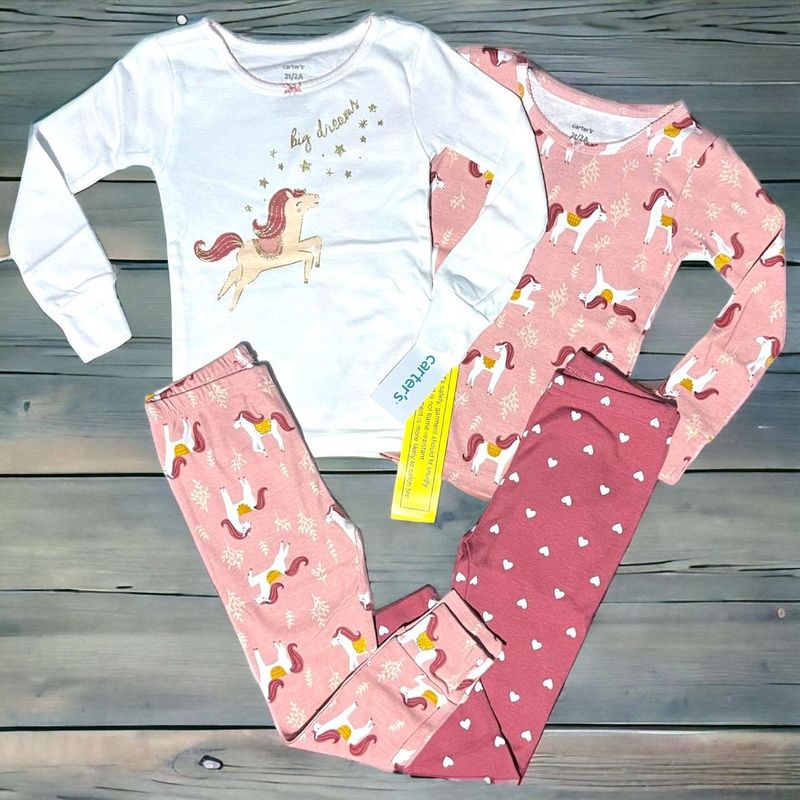 Conjunto 4 Pecas Pijama Carters Menina Unicornio 2anos Carters Nunca Usado 97614244 enjoei