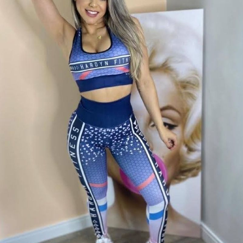 Conjunto Academia Feminino Estampado Colorido Tam G, Calça Feminina Só  Lola Nunca Usado 85480350