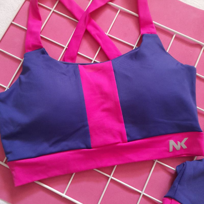 Conjunto Academia Top Shorts Shorts Feminino Nk Fitness Nunca