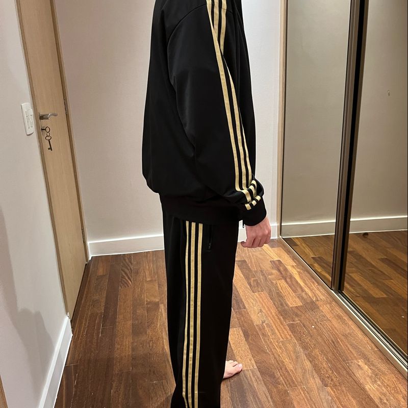 Agasalho adidas velour chumbo e dourado hotsell